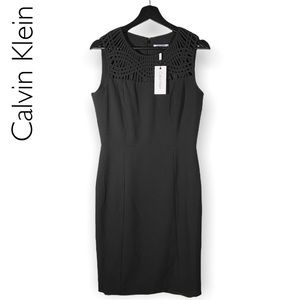 Calvin Klein Black Sleeveless Sheath Dress Size 6